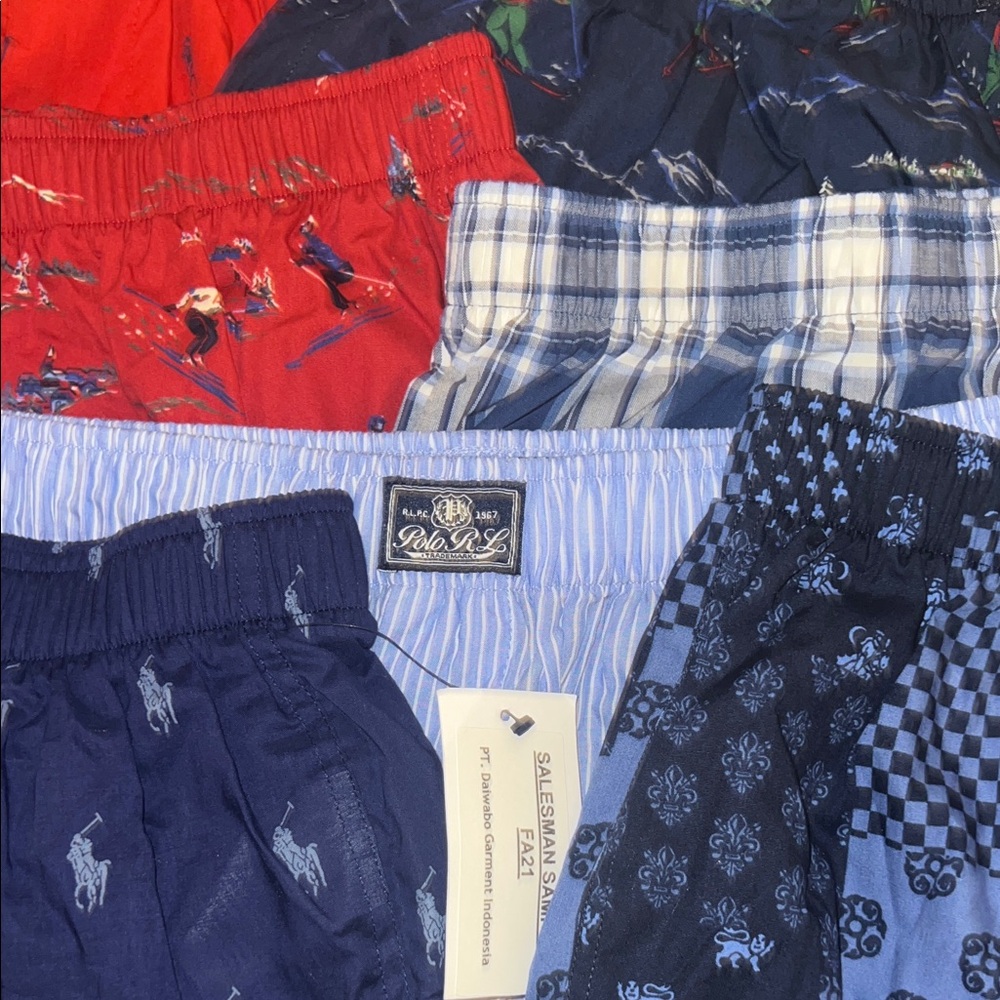 Polo Ralph Lauren Boy’s Boxer Shorts - Blue and Red Set - Picture 4 of 13